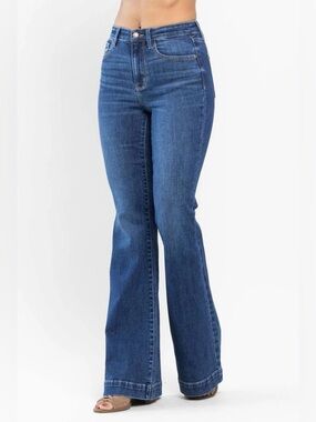 Judy Blue High Waist Wide Hem Flare Denim Jeans 82443 Size 18